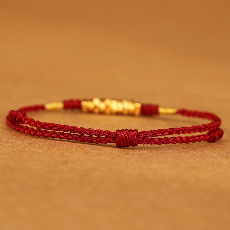 Nimara Ritual 999 Gold Small Pieces String Protection Luck Ultra-Thin Braided Bracelet