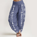 Nimara Ritual Cotton Mandala Om Mani Padme Hum Women's Elastic Waist Harem Pants