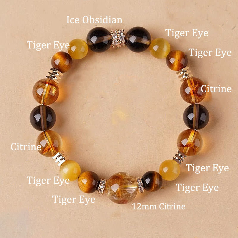 Nimara Ritual Citrine Topaz Tiger Eye Happiness Bracelet
