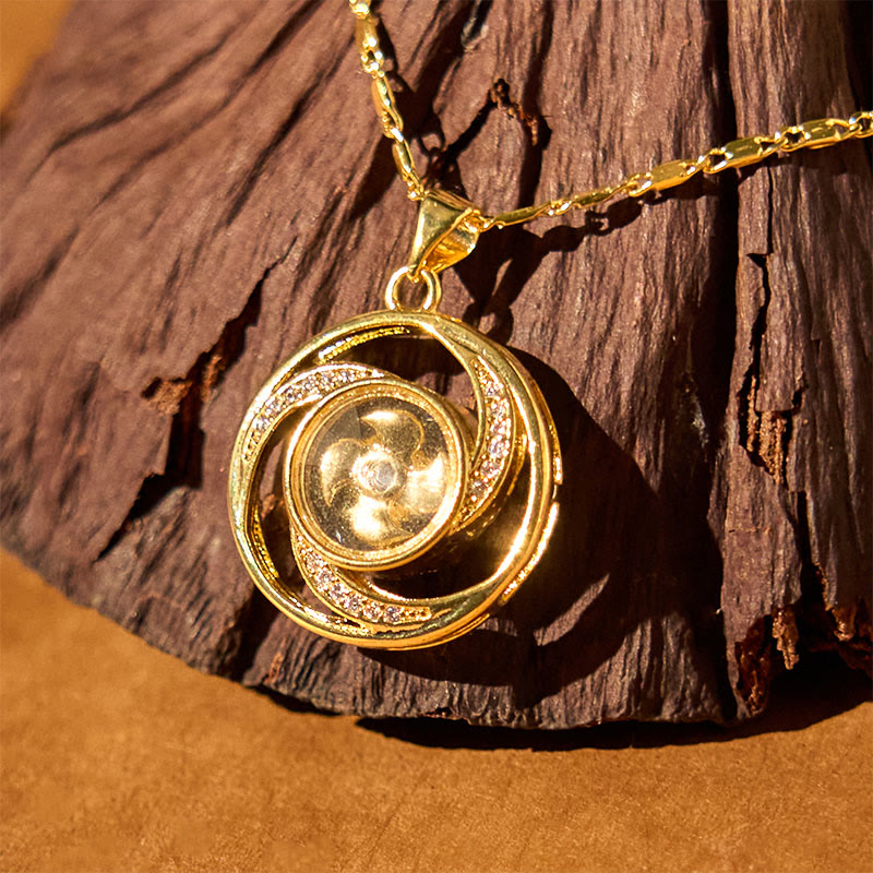 Nimara Ritual Gold plated Copper Brass Rotatable Windmill Luck Necklace Pendant