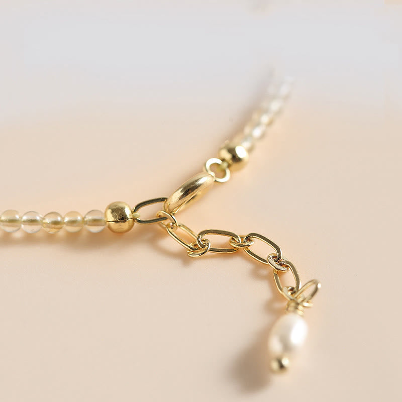 Nimara Ritual 2.5mm Ultra-thin Citrine Tourmaline 14K Gold Filled Copper Beads Prosperity Bracelet