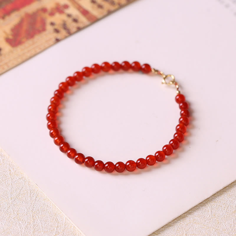 Nimara Ritual Small Red Agate Ultra-thin Beads Calm Bracelet