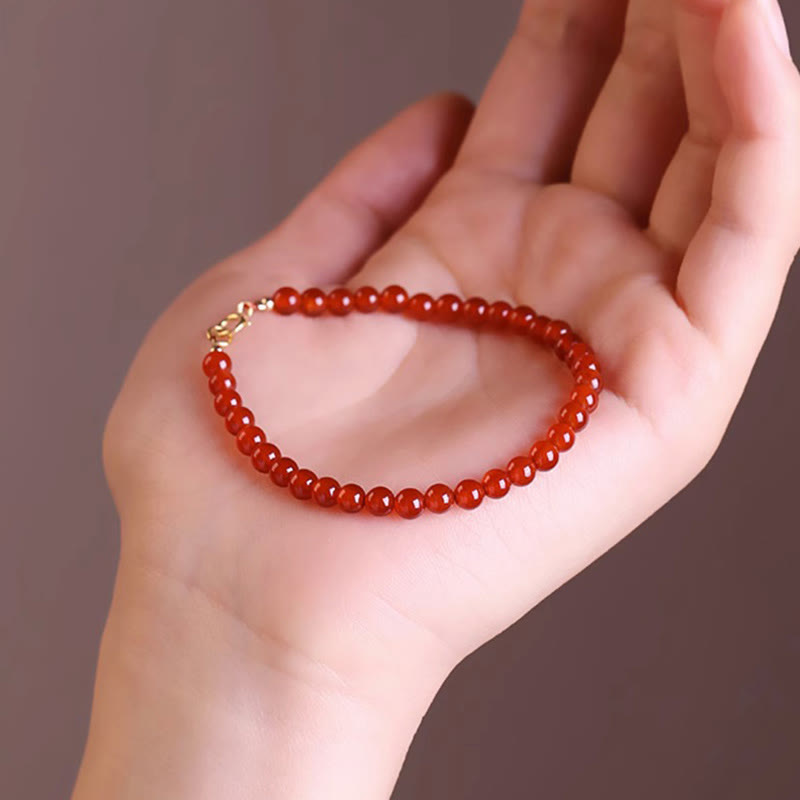 Nimara Ritual Small Red Agate Ultra-thin Beads Calm Bracelet