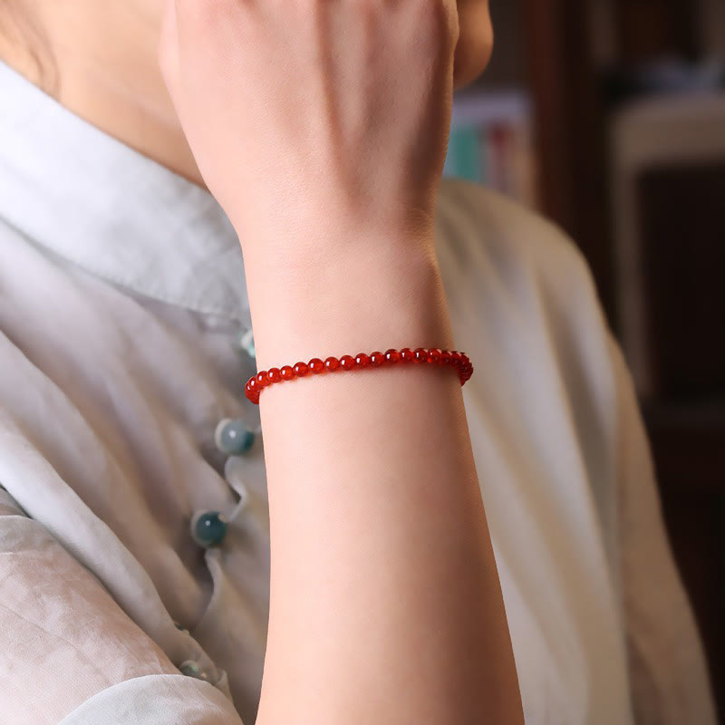Nimara Ritual Small Red Agate Ultra-thin Beads Calm Bracelet