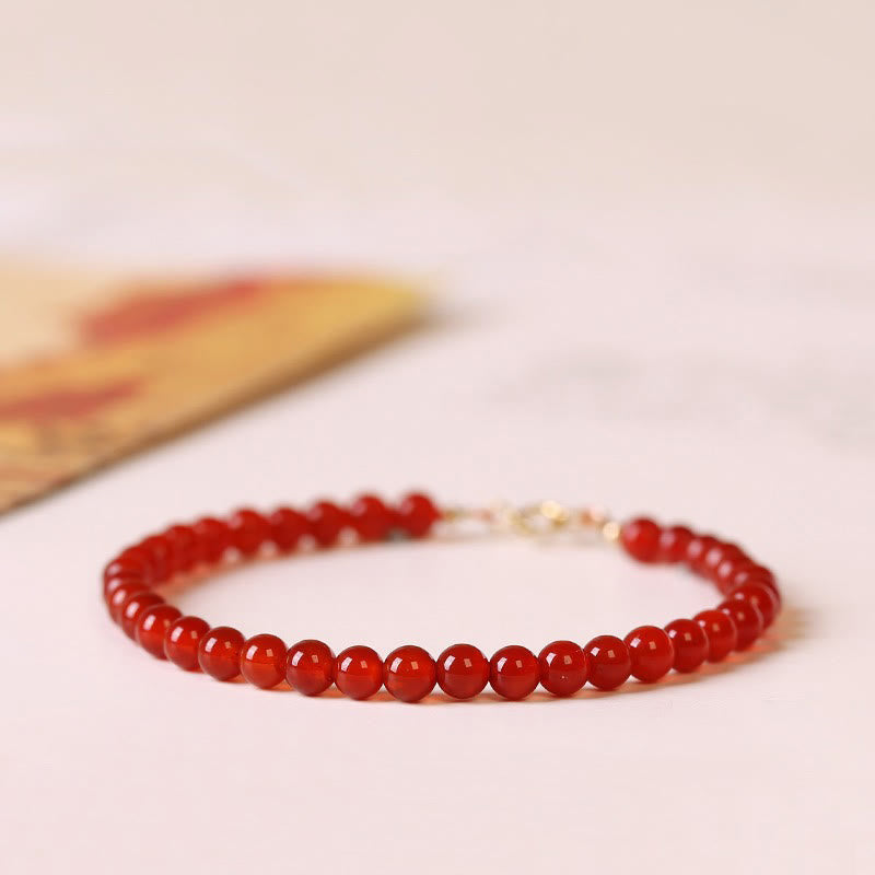 Nimara Ritual Small Red Agate Ultra-thin Beads Calm Bracelet