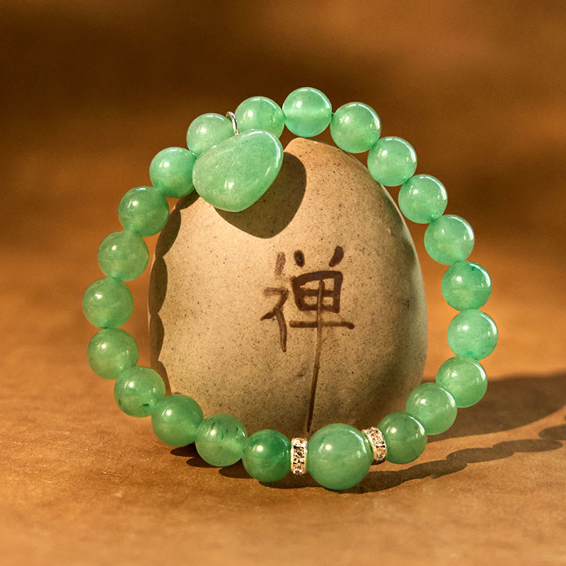 Nimara Ritual Various Crystal Green Aventurine Love Heart Balance Bracelet
