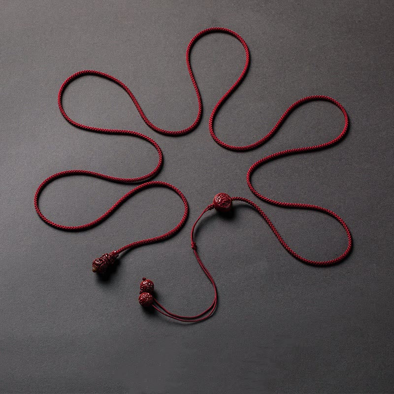 Nimara Ritual Natural Cinnabar Chinese Zodiac Gourd Calm Blessing Red String Belly Chain