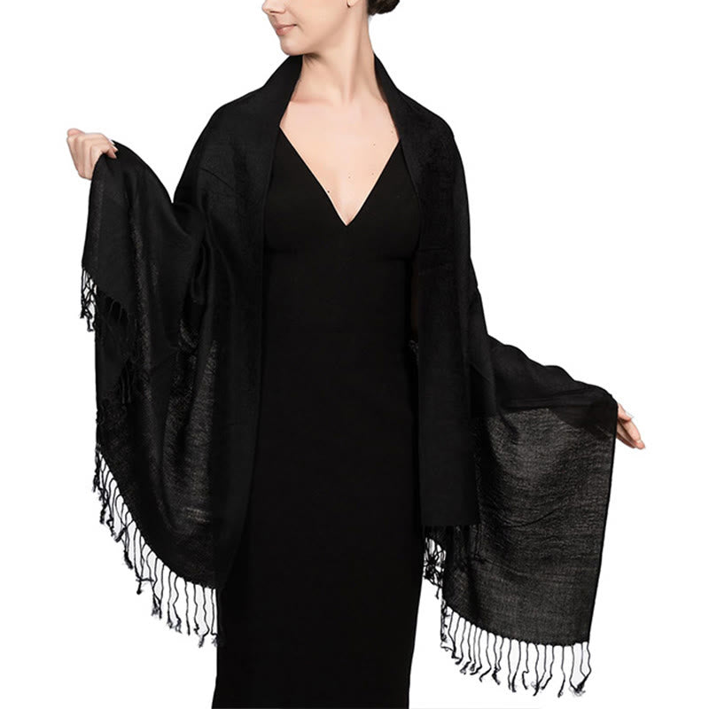 Nimara Ritual Tibetan Cashew Jacquard Tassels Shawl Spring Fall Winter Warm Cozy Scarf Wrap