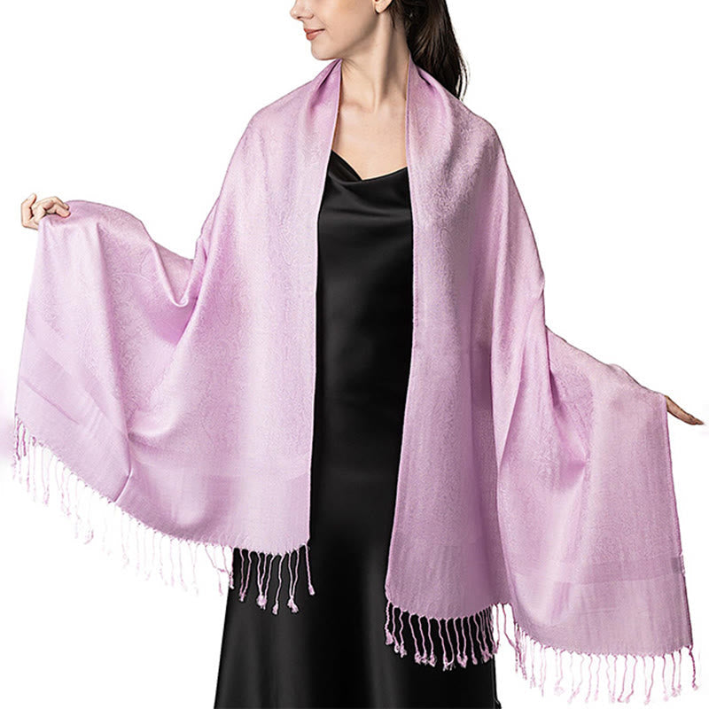 Nimara Ritual Tibetan Cashew Jacquard Tassels Shawl Spring Fall Winter Warm Cozy Scarf Wrap