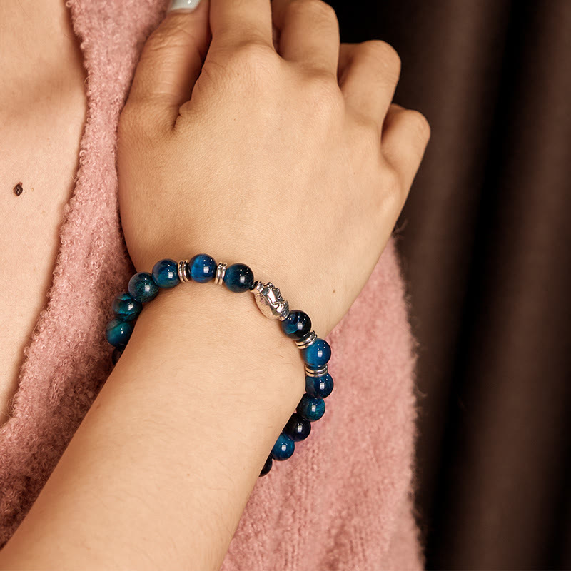 Nimara Ritual Blue Green Red Tiger Eye Buddha Head Balance Bracelet
