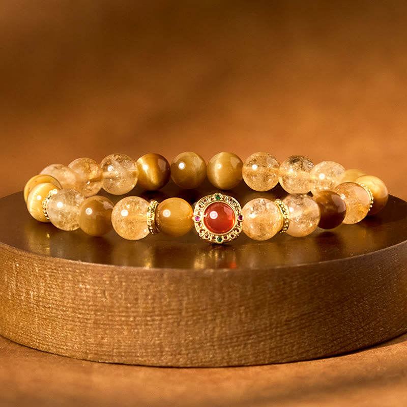 Nimara Ritual Citrine Tiger Eye Red Agate Generosity Bracelet