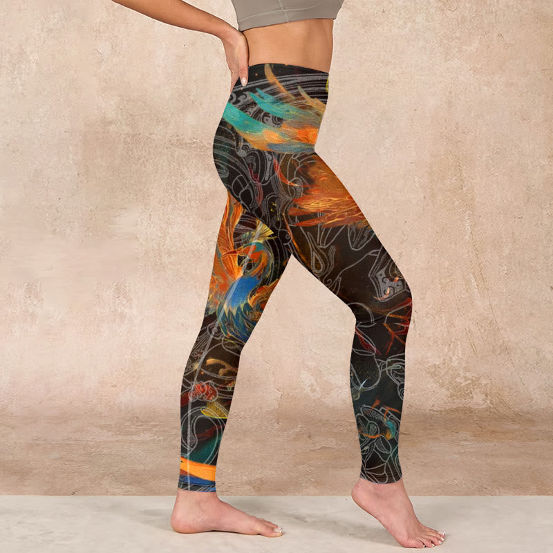 Nimara Ritual Vibrant Phoenix Gym Leggings Women's Yoga Pants