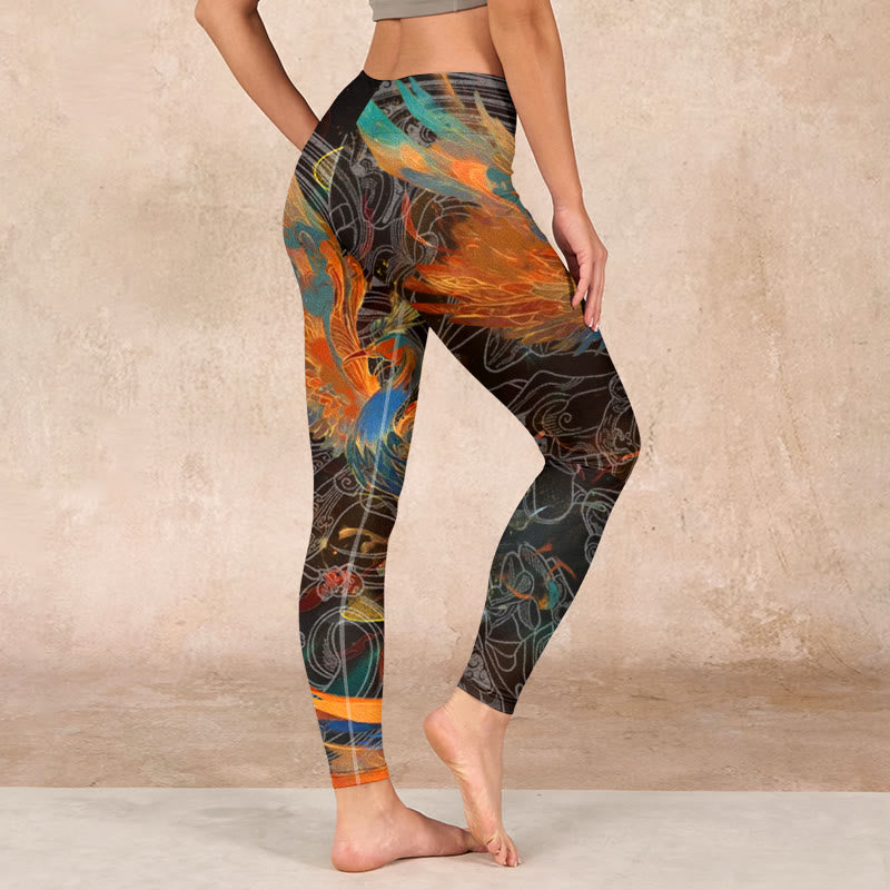 Nimara Ritual Vibrant Phoenix Gym Leggings Women's Yoga Pants