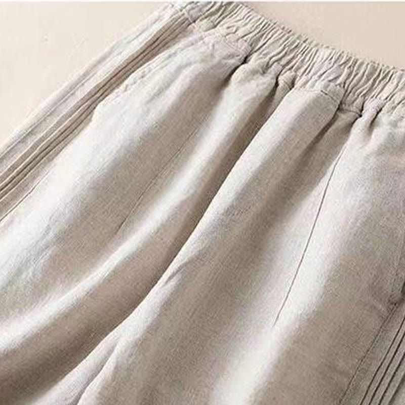 Nimara Ritual Casual Plain Color Side Pleats Rayon Women's Wide Leg Pants With Pockets