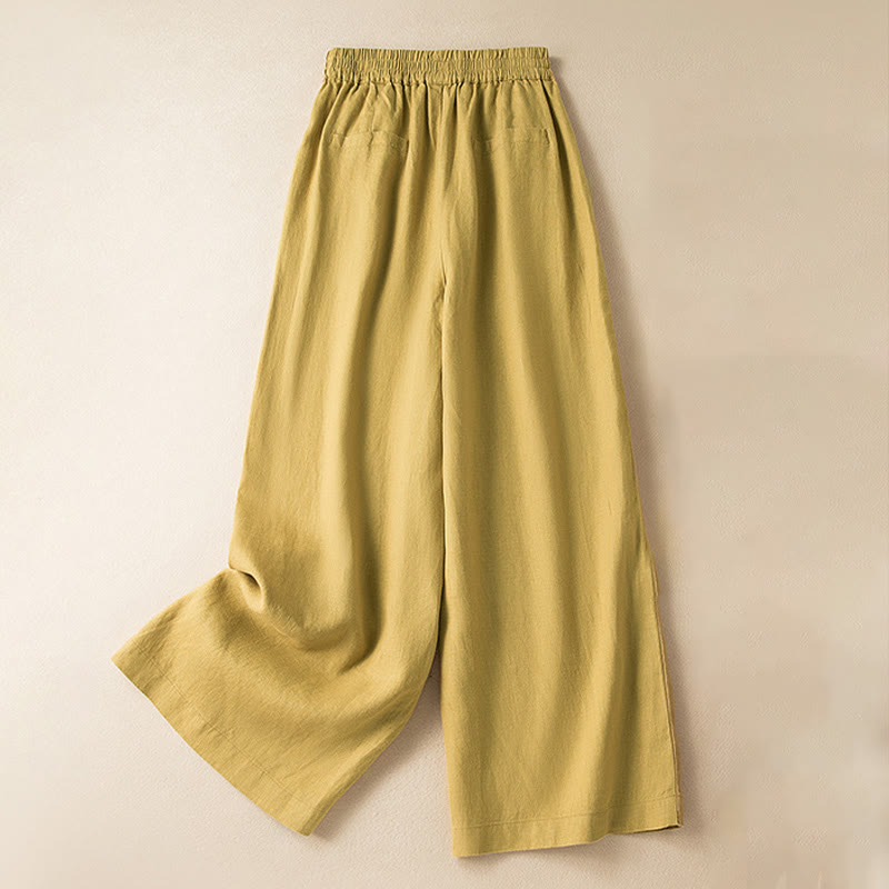 Nimara Ritual Casual Solid Color Women's Wide Leg Pants With Pockets