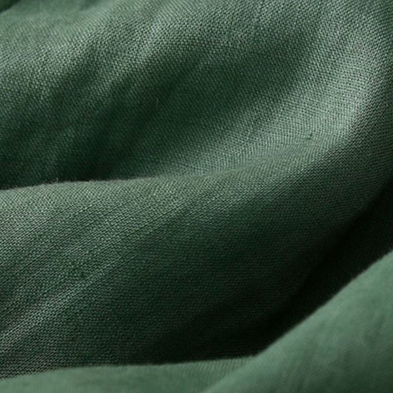 Nimara Ritual Plain Color Pleated Zipper Button Cotton Linen Women's Shorts With Pockets