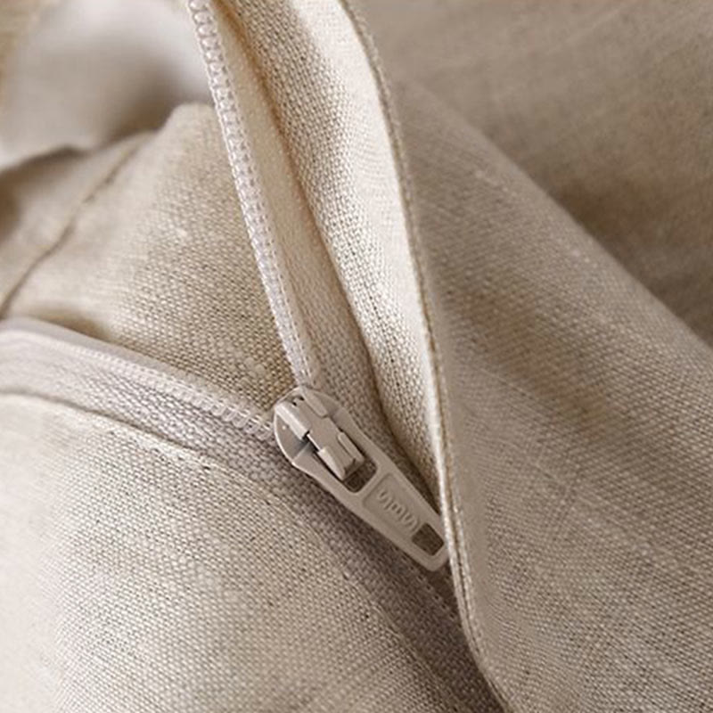 Nimara Ritual Plain Color Pleated Zipper Button Cotton Linen Women's Shorts With Pockets