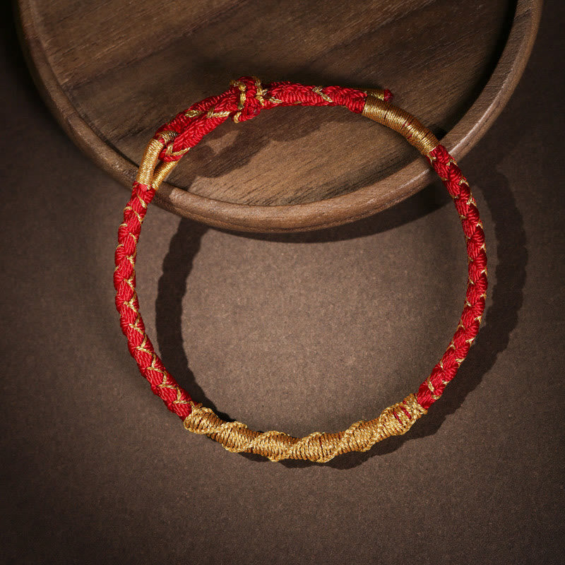 Nimara Ritual Tibetan Colorful Gold Thread Dragon Scale Knot Protection Braided Bracelet