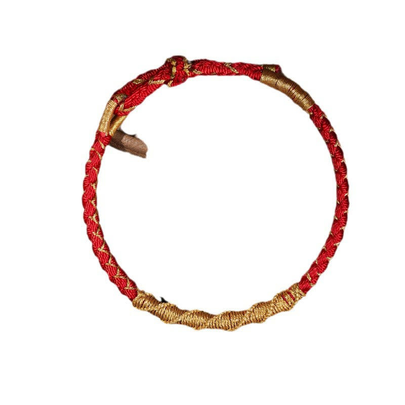 Nimara Ritual Tibetan Colorful Gold Thread Dragon Scale Knot Protection Braided Bracelet