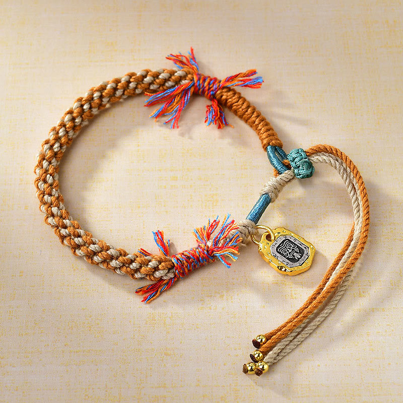 Nimara Ritual Tibetan Colored Rope Zakiram Goddess Of Wealth Adjustable Protection Bracelet