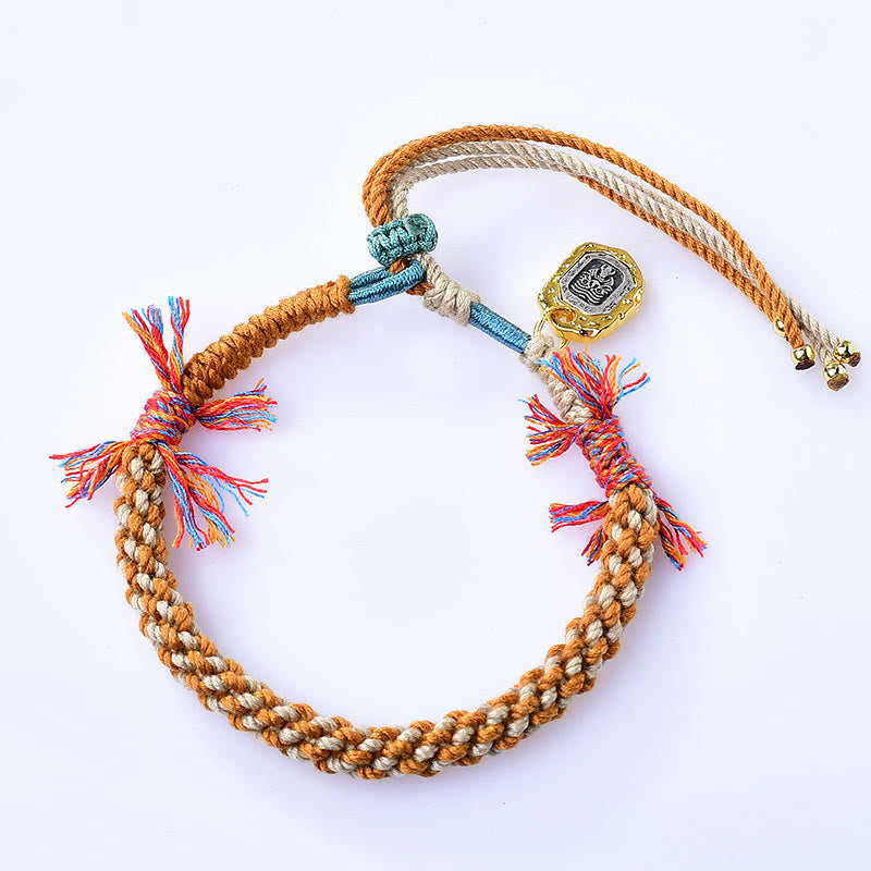 Nimara Ritual Tibetan Colored Rope Zakiram Goddess Of Wealth Adjustable Protection Bracelet