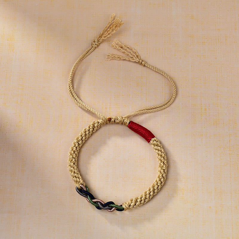 Nimara Ritual Tibetan Hand-rubbed Cotton Rope Luck Bracelet