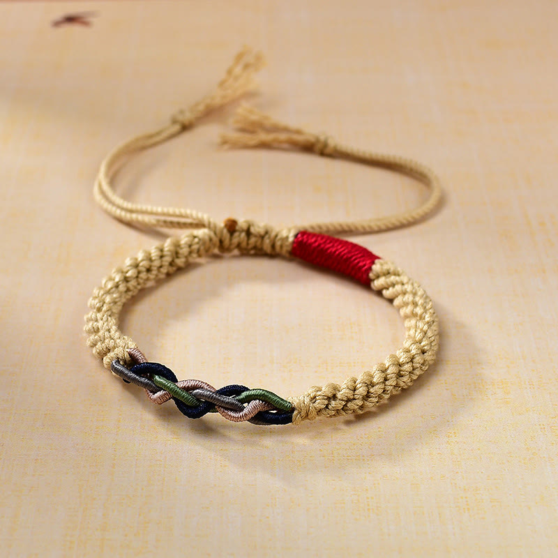 Nimara Ritual Tibetan Hand-rubbed Cotton Rope Luck Bracelet