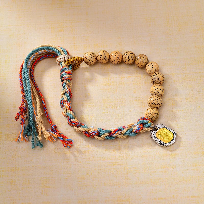 Nimara Ritual Tibetan Colored Rope Bodhi Seed Zakiram Goddess Of Wealth Adjustable Protection Bracelet