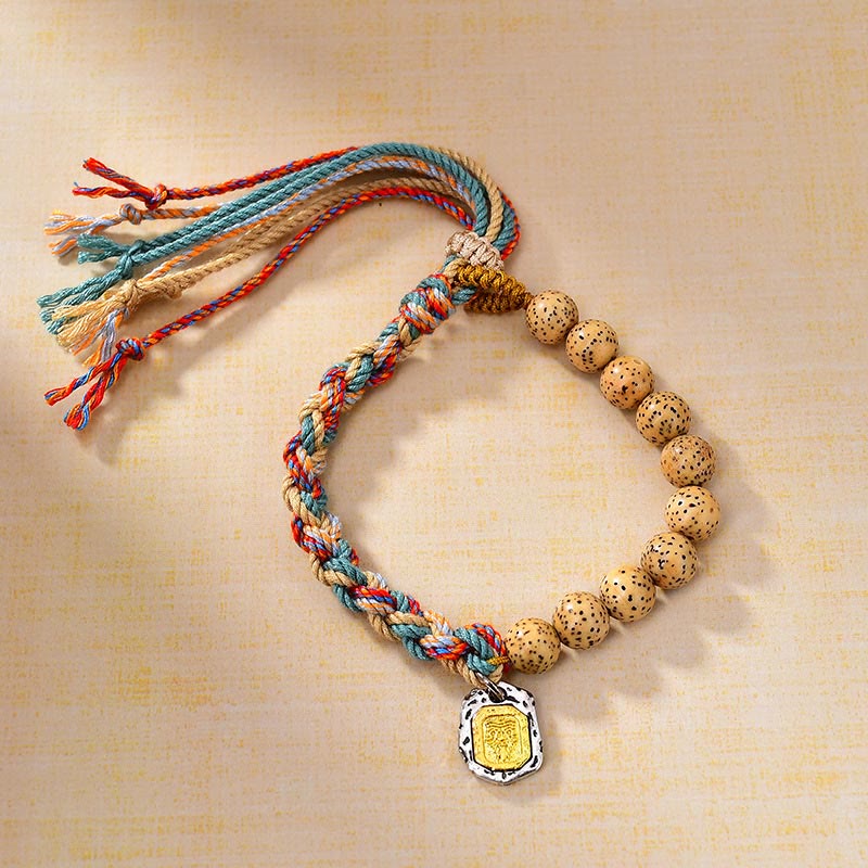Nimara Ritual Tibetan Colored Rope Bodhi Seed Zakiram Goddess Of Wealth Adjustable Protection Bracelet