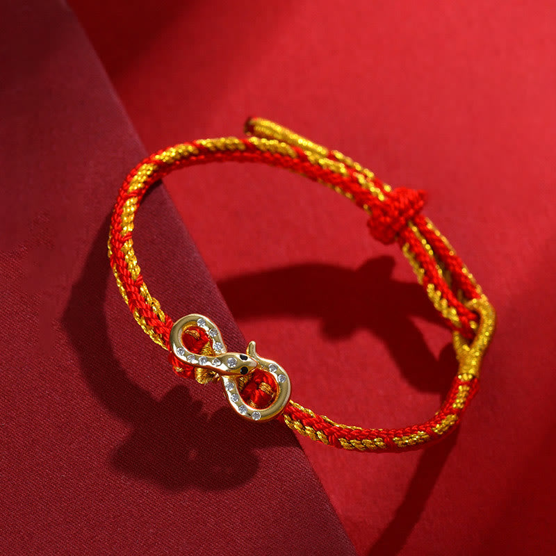 Nimara Ritual Red String Mobius Strip Year Of The Snake Luck Braided Bracelet