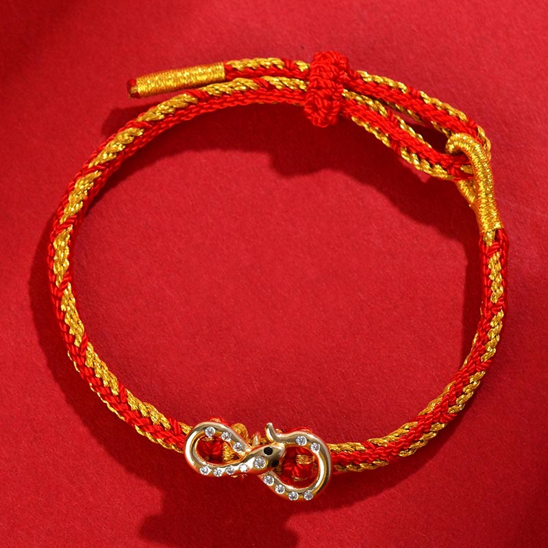 Nimara Ritual Red String Mobius Strip Year Of The Snake Luck Braided Bracelet