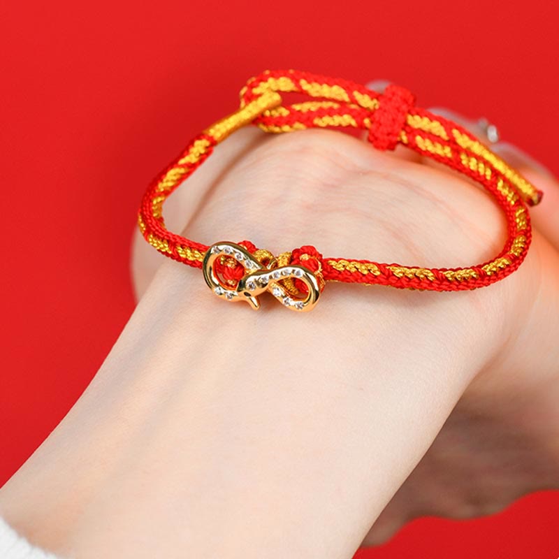 Nimara Ritual Red String Mobius Strip Year Of The Snake Luck Braided Bracelet