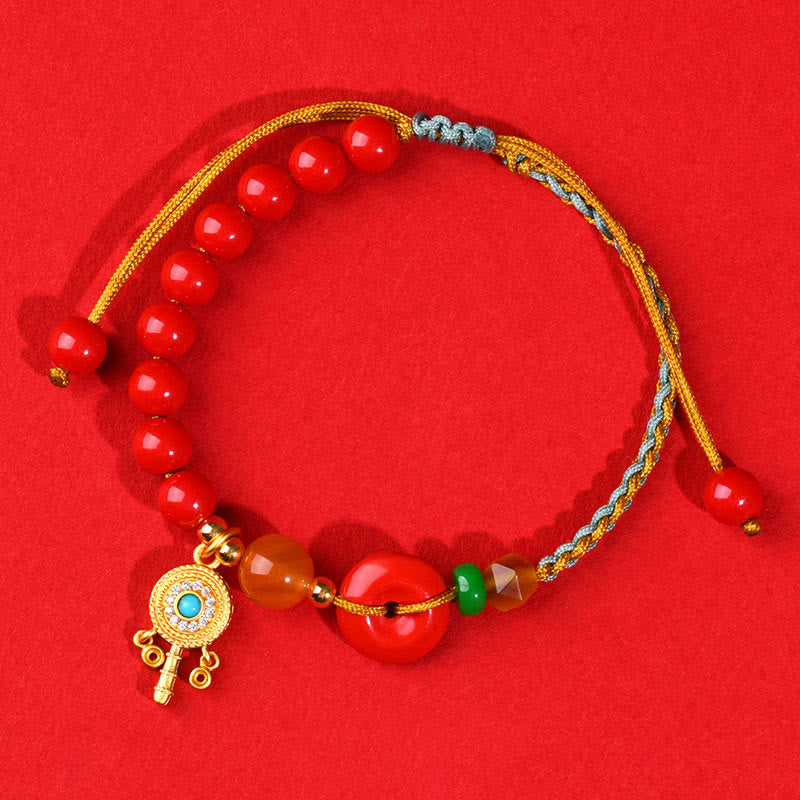 Nimara Ritual Cinnabar String Peace Buckle Blessing Bracelet