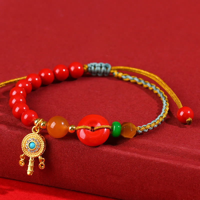 Nimara Ritual Cinnabar String Peace Buckle Blessing Bracelet
