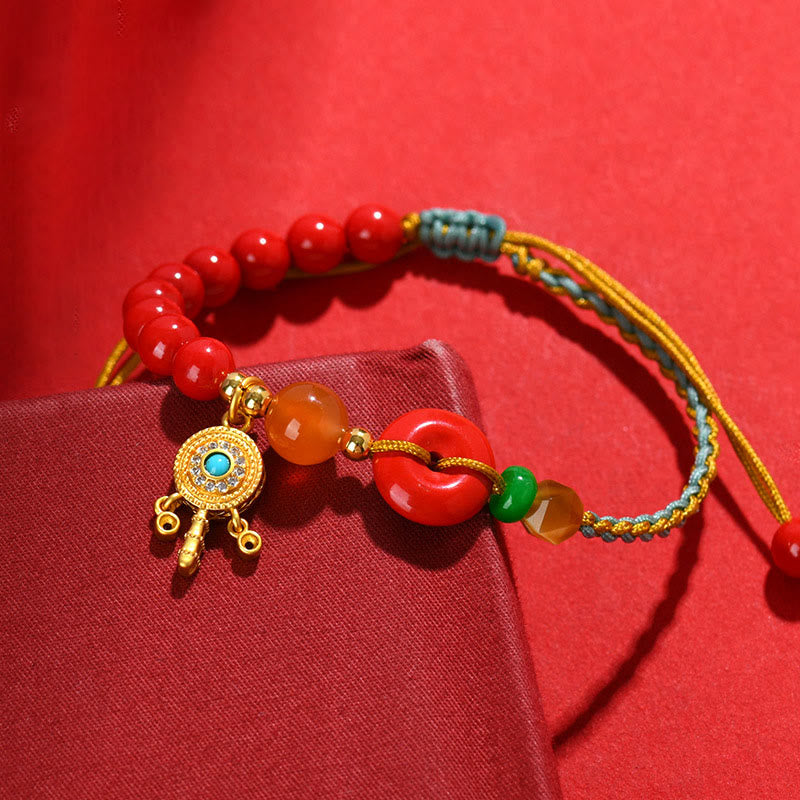 Nimara Ritual Cinnabar String Peace Buckle Blessing Bracelet