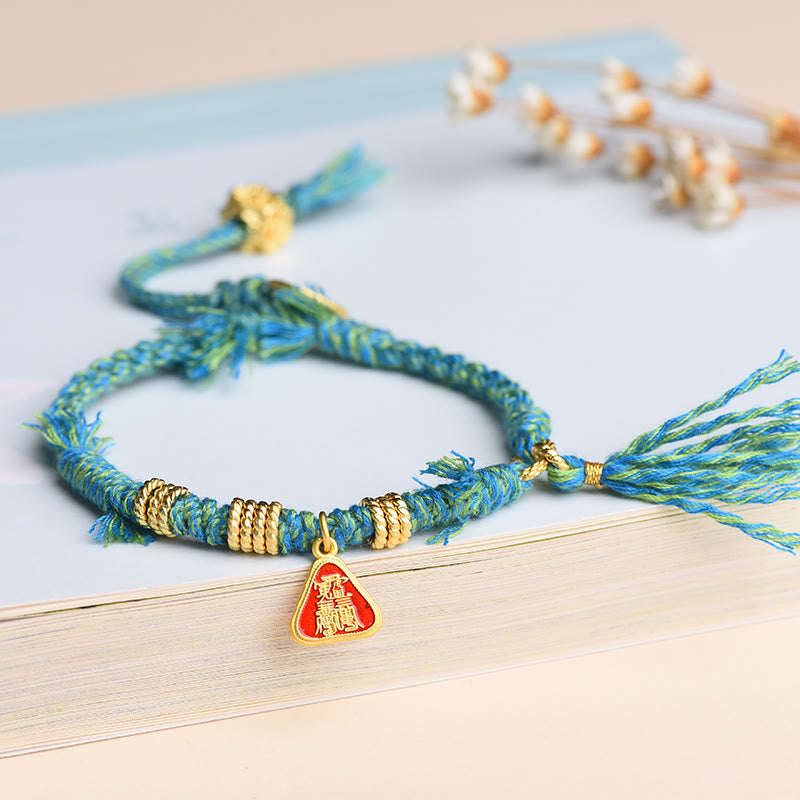 Nimara Ritual Tibetan String Zakiram Goddess Of Wealth Flower Tassel Protection Bracelet
