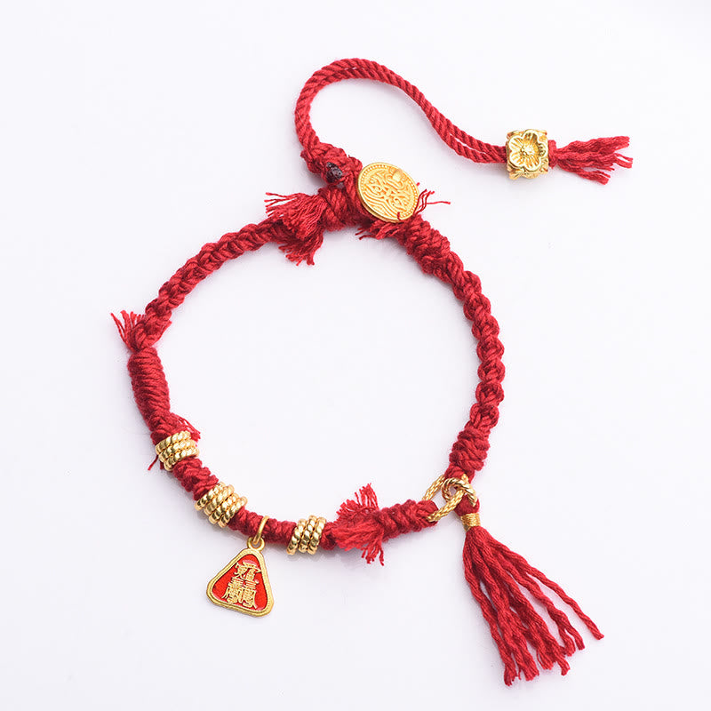 Nimara Ritual Tibetan String Zakiram Goddess Of Wealth Flower Tassel Protection Bracelet