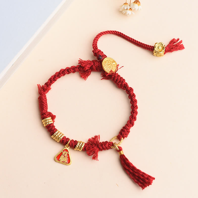 Nimara Ritual Tibetan String Zakiram Goddess Of Wealth Flower Tassel Protection Bracelet