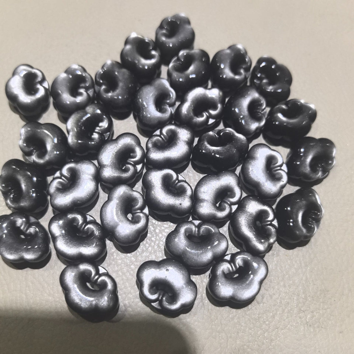 Nimara Ritual Natural Silver Sheen Obsidian Auspicious Clouds Protection Soothing Necklace Pendant