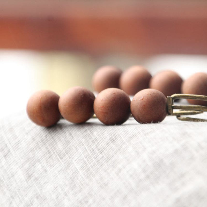 Nimara Ritual Vintage Sandalwood Agathis Alba Ebony Wood Peltogyne Beads Healing Brooch