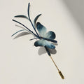 Nimara Ritual Handmade Velvet Flower Mulberry Silk Butterfly Brooch Hairpin