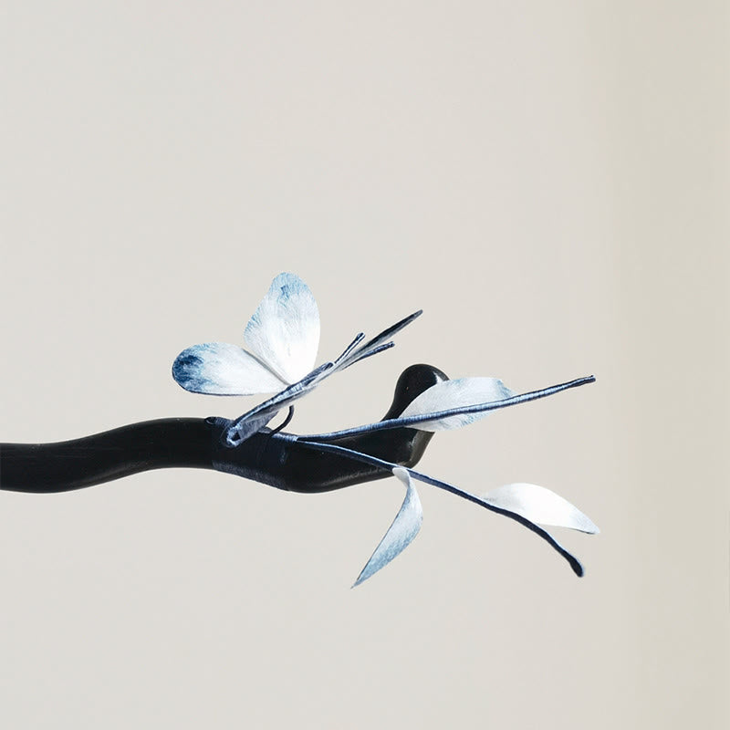 Nimara Ritual Handmade Velvet Flower Mulberry Silk Butterfly Brooch Hairpin