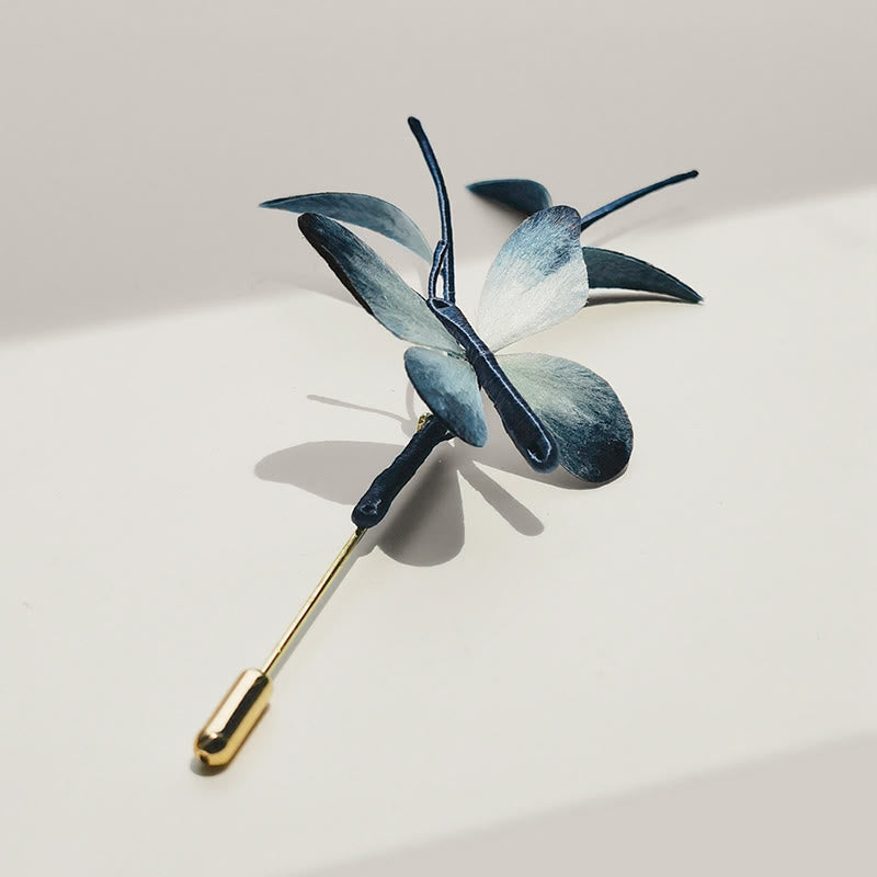 Nimara Ritual Handmade Velvet Flower Mulberry Silk Butterfly Brooch Hairpin