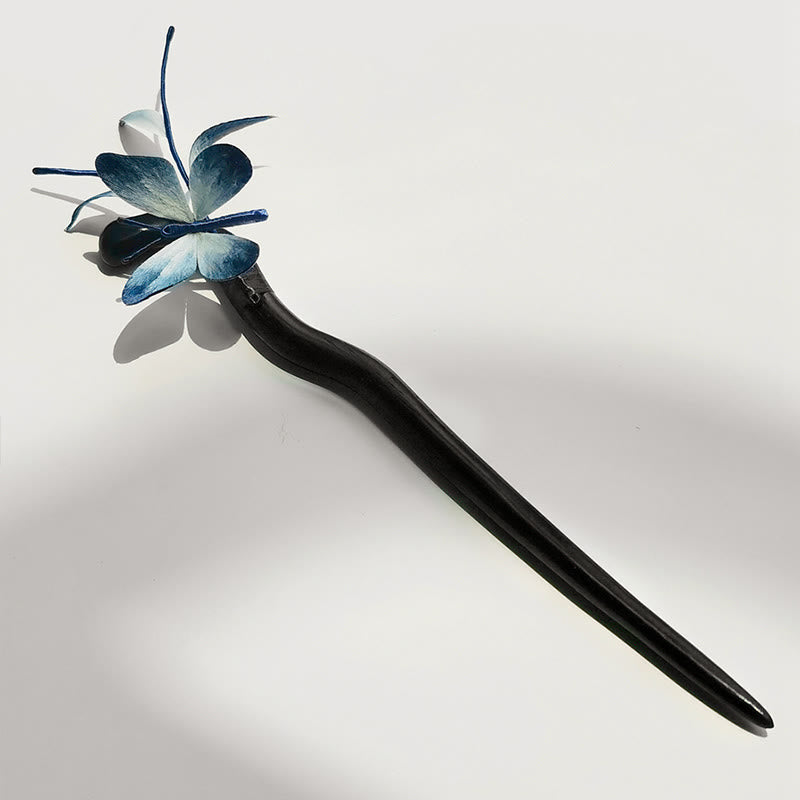 Nimara Ritual Handmade Velvet Flower Mulberry Silk Butterfly Brooch Hairpin