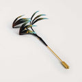 Nimara Ritual Handmade Velvet Flower Mulberry Silk Green Bamboo Leaves Brooch