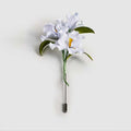 Nimara Ritual Handmade Velvet Flower Mulberry Silk White Iris Flower Brooch