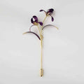 Nimara Ritual Handmade Velvet Flower Mulberry Silk Orchid Flower Brooch