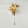 Nimara Ritual Handmade Velvet Flower Mulberry Silk White Camellia Brooch