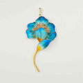 Nimara Ritual Handmade Velvet Flower Mulberry Silk Blue Flower Brooch