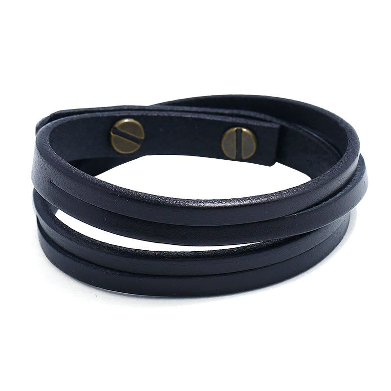 Nimara Ritual Vintage Multi-layer Leather Strength Buckle Bracelet